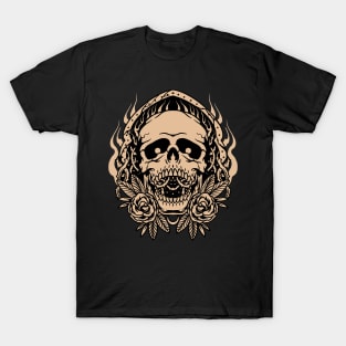 black rose skull tattoo T-Shirt